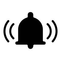 Alarm bell icon isolated on white background. Ringing bell icon. Alert, Reminder symbol. Notifications icon.