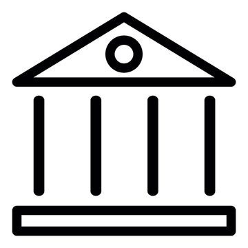 recommend clip art: Institution icon. Court building symbol. Bank, financial institute, Wall Street symbol. Federal Hall icon. Pantheon icon. Old Rome, Italy architecture sign.