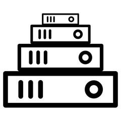 Binders vector icon in line style. Office dossiers folders symbol. Collection of files, documents in ring binder. Folders archive, business concept. Binders symbol for perfect mobile and web designs.