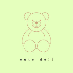 Vector illustration of design of a cute teddy bear.