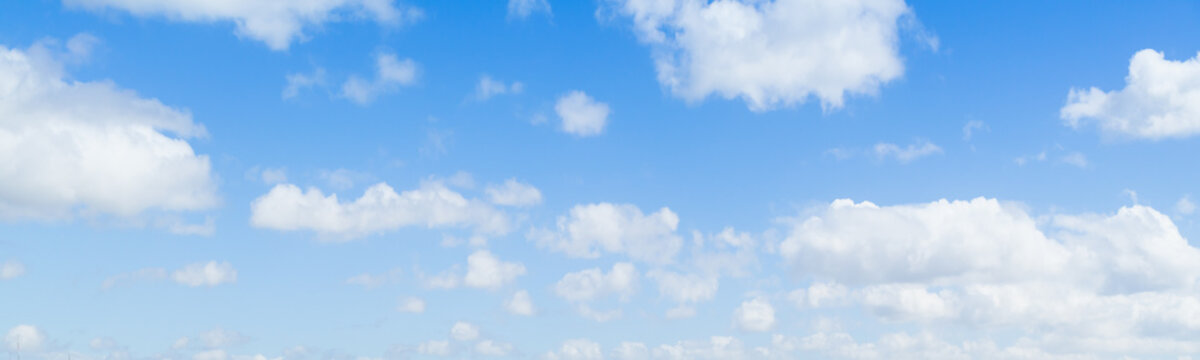 Blue sky with white clouds at daytime, natural photo