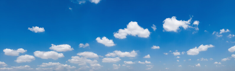 panorama blue sky with white cloud background nature view - obrazy, fototapety, plakaty