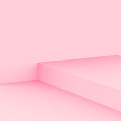 3d pink cube and box podium minimal scene studio background. Abstract 3d geometric shape object illustration render. Display for cosmetic fashion and valentine product.
