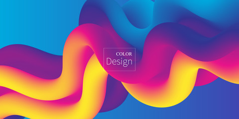 Fluid shape. Abstract flow. Trendy poster. Vector