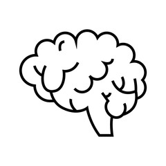 Brain line icon, concept sign, outline vector illustration, linear symbol.
