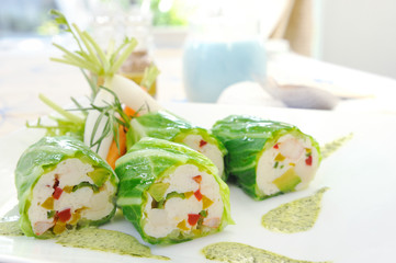 キャベツの蒸し巻き・魚のすり身