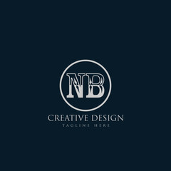 Abstract letter NB logo. 