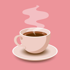 Cup of Fresh Coffee Card Vector Illustration
