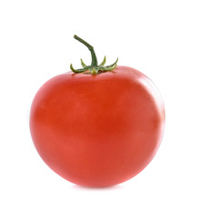 Fresh single tomato isolated on white background