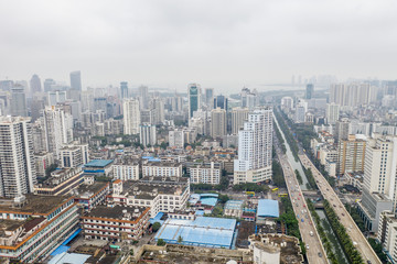 Fototapeta na wymiar Asian city aerial