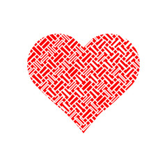 Fototapeta na wymiar Mesh in red heart symbol vector isolated on white background.