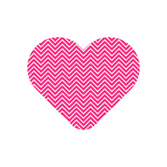 Fototapeta na wymiar Zigzag in pink heart symbol vector isolated on white background.