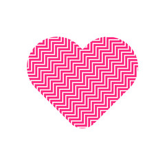 Fototapeta na wymiar Zigzag in pink heart symbol vector isolated on white background.