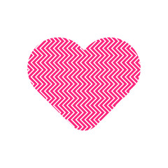 Zigzag in pink heart symbol vector isolated on white background.