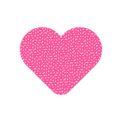 Pink heart symbol vector isolated on white background.