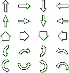 Bikablo - presentation scheme technique - Arrow set green shadow