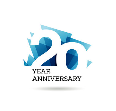 20th years anniversary label for celebration of company