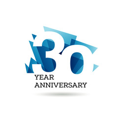 30th years anniversary label for celebration of company - obrazy, fototapety, plakaty