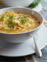 Lemony Fennel Soup with Orzo