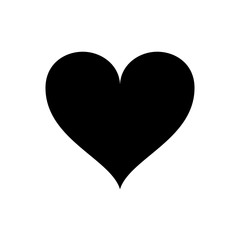 Heart Black Simple Icon isolated on White Background