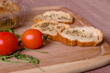 Bread on a wooden table