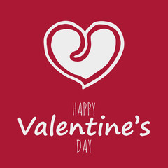 Happy Valentine s Day Card with Heart and Text