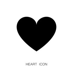 Heart Black Simple Icon on White Background