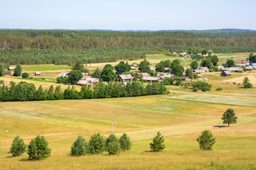 Fototapeta na wymiar Rural view of Sirveta Observation Tower, Didziasalis, Lithuania