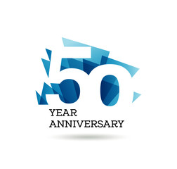 50th years anniversary label for celebration of company - obrazy, fototapety, plakaty