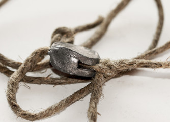 Metal lead seal with twine