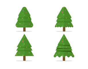 Various christmas trees Can be used for greeting cards, invitations, vector designs