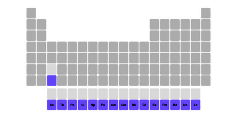 table of elements actinoids group - chemistry and physics illustration s