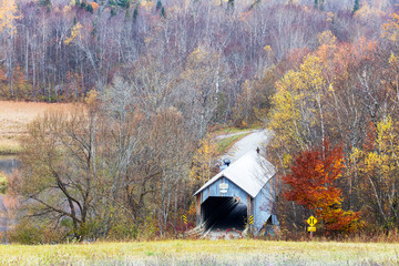 Pont couvert Eustis à North Hatley, Estrie, Cantons de l'est, Québec Canada