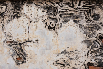 Wall the style vintage white background of old cement brick texture has orange red many horizontal block which are beautiful.