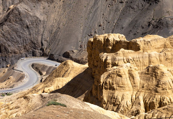Lunar earth in indian tibet on a summer day
