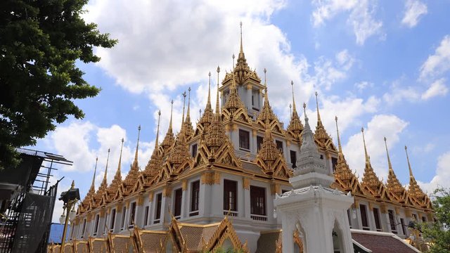 Famous temple Loha prasat (metallic castle) of Ratchanadda Temple in Bangkok, Thailand