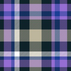 Tartan seamless plaid pattern illustration in blue, violet, green and white combination