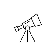 astronomy, space, telescope line illustration icon on white background