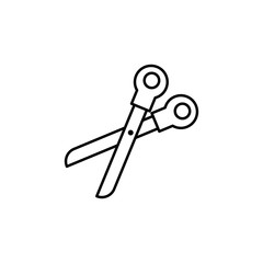cut, scissors line illustration icon on white background