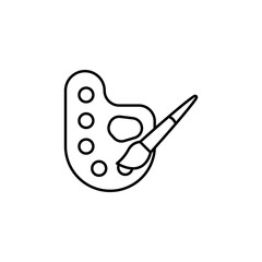 paint, painting, palette line illustration icon on white background