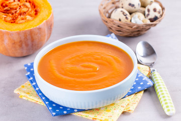 Pumpkin baby soup puree