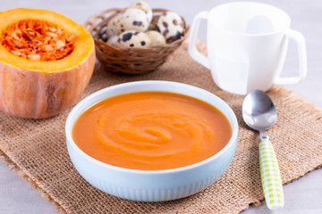 Pumpkin baby soup puree