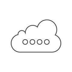 cloud line icon vector on white background