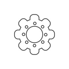 Gear vector icon, cogwheel pictogram. Settings symbol.