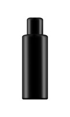 Black 3d bottle mockup isolated on white background