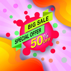 Big sale discount offer banner template promotion