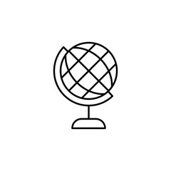 earth, globus, world line illustration icon on white background