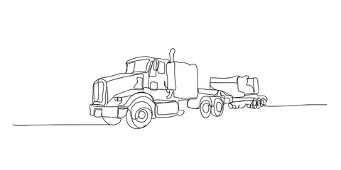 truck, line drawing style,vector design