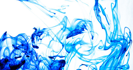ink drop abstract blue background