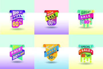 special big deal sale discount offer sticker banner bundle template
